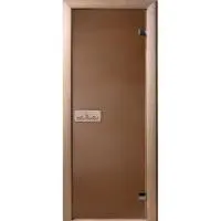дверь бронза 210*80, 8 мм, 3 петли, коробка хвоя. банный эксперт