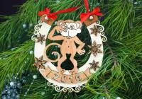 сувенир-подкова "2016" с обезьянкой, 13,5*14