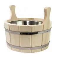 шайка двуручная 7л с нержавеющей вставкой (ольха) банный эксперт