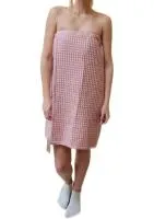 парео женское anolehome, вафельная ткань однотонная, цвет розовый