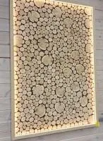 панно в рамке с подсветкой можжевеловое 3 д на щите из липы 900*600*5см автор бани 