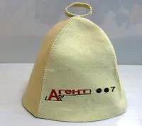 шапка для бани и сауны "классика - агент 007", белая, мск