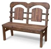 скамья №3 120х57х50 см массив сосны старение, палисандр, ирб