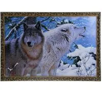 картина "волки в зимнем лесу" микс 60*100 см, банный эксперт