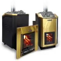 печь для бани ермак 30 люкс gold inox, антрацит