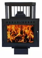 печь для бани чугунная сибирь-21 панорамное стекло*