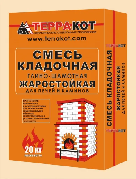 смесь кладочная сухая "терракот" глино-шамотная (20 кг)