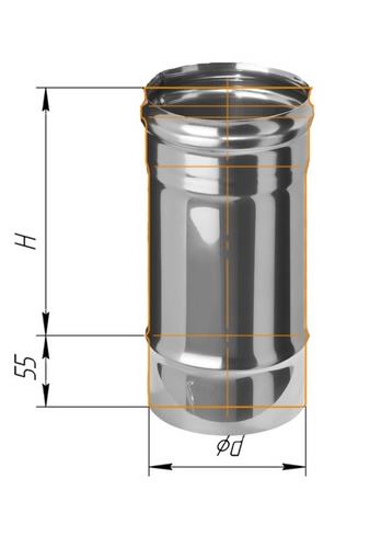 дымоход феррум нержавеющий (430/0,5 мм) ф150 l=0,25м